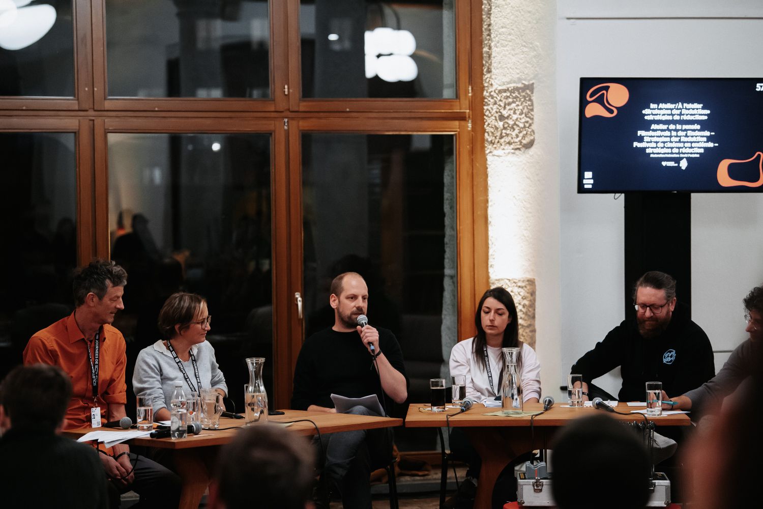 Im Atelier - Podiumsdiskusion zum Thema «Strategien der Reduktion» (© module+ / Solothurner Filmtage)